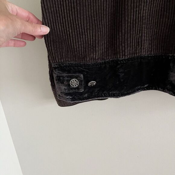 J Jill Corduroy Jacket Womens 1X Plus Velvet Trim Brown Classic Preppy Outerwear - Picture 10 of 12